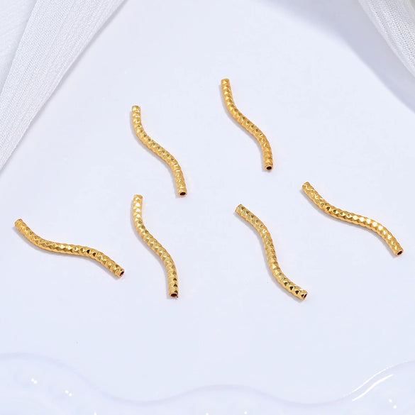 S925 Sterling Silver Elbow Pattern Diy Bracelet Necklace With Electroplating Curved And Straight Tube Sshaped Casing Star Design