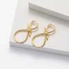 S925 Sterling Silver Electroplated Butterfly Knot Earrings With Letters Numbers And Text Patterns