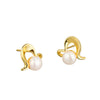 S925 Sterling Silver Electroplated Geometric Pearl Bead Earrings For Women Minimalist Fashion Jewelry Wholesale