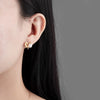 S925 Sterling Silver Electroplated Geometric Pearl Bead Earrings For Women Minimalist Fashion Jewelry Wholesale