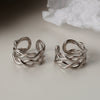 S925 Sterling Silver Electroplated Women's Doublelayer Winding Braided Ear Clip