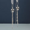 S925 Sterling Silver Elegant Flower Tassel Earrings Long Ear Wire Floral Dangle Earrings For Women Stylish Fashion Jewelry