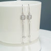 S925 Sterling Silver Elegant Geometric Rhombus Tassel Drop Earrings For Women Fashion Square Dangle Earrings