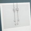 S925 Sterling Silver Elegant Geometric Rhombus Tassel Drop Earrings For Women Fashion Square Dangle Earrings
