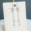 S925 Sterling Silver Elegant Geometric Rhombus Tassel Drop Earrings For Women Fashion Square Dangle Earrings