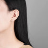 S925 Sterling Silver Elegant Simple Asymmetric Moon Pearl Tassel Earrings With Electroplated Geometric Design