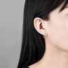 S925 Sterling Silver Elegant Simple Asymmetric Moon Pearl Tassel Earrings With Electroplated Geometric Design
