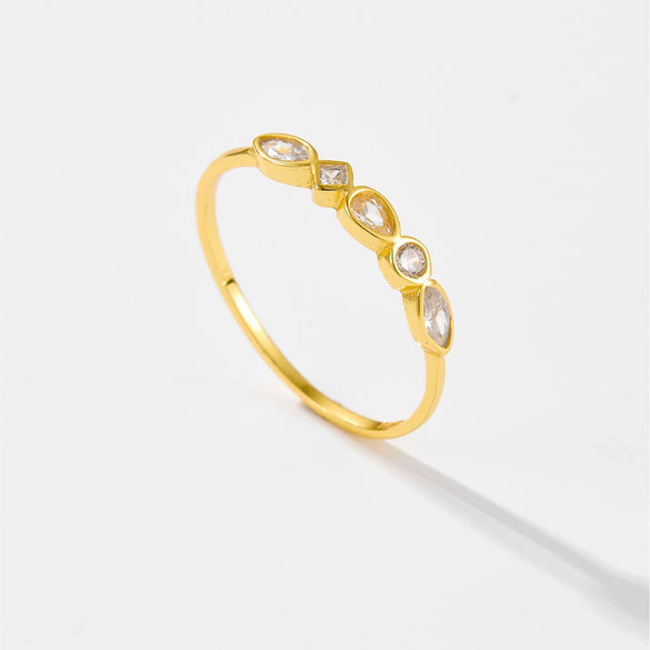 S925 Sterling Silver Fashion All Match Ring With Geometric Design And Electroplating Treatment For Women