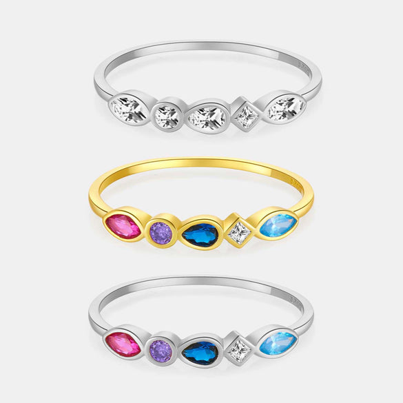 S925 Sterling Silver Fashion All Match Ring With Geometric Design And Electroplating Treatment For Women