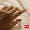 S925 Sterling Silver Fashion Classic Cross Crescent Diamond Opening Ring For Women With Geometric Design And Real Gold Electroplating
