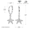 S925 Sterling Silver Fashion Creative Marine Life Inlaid Zircon Starfish Star Earrings For Women