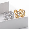 S925 Sterling Silver Fashion Micro Stone Pig Nose Ear Buckle Inlaid Zircon Women's Ear Jewelry