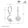 S925 Sterling Silver Fashion Star Moon Zircon Inlaid Women's Earrings