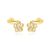 S925 Sterling Silver Five Petal Flower Hollow Electroplated Women's Earrings