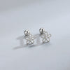 S925 Sterling Silver Five Petal Flower Stud Earrings With Diamond Inlay Mori Style Light Luxury Women's Jewelry