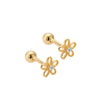 S925 Sterling Silver Five Petal Flower Stud Earrings With Diamond Inlay Mori Style Light Luxury Women's Jewelry