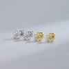 S925 Sterling Silver Five Petal Flower Stud Earrings With Diamond Inlay Mori Style Light Luxury Women's Jewelry
