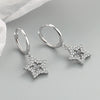 S925 Sterling Silver Five Pointed Star Earrings With Zircon Geometric Electroplated Stud Earrings