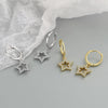 S925 Sterling Silver Five Pointed Star Earrings With Zircon Geometric Electroplated Stud Earrings