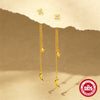 S925 Sterling Silver Five Pointed Star Moon Tassel Earrings With Geometric Design And Electroplating For Women