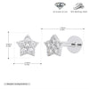 S925 Sterling Silver Fivepointed Star Earrings Electroplated Design