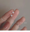 S925 Sterling Silver Fivepointed Star Women's Earrings Simple Style With Zircon