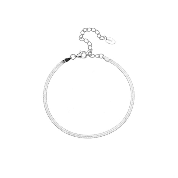S925 Sterling Silver Flat Snake Blade Chain Ushape Geometric Light Luxury Electroplated Women's Bracelet