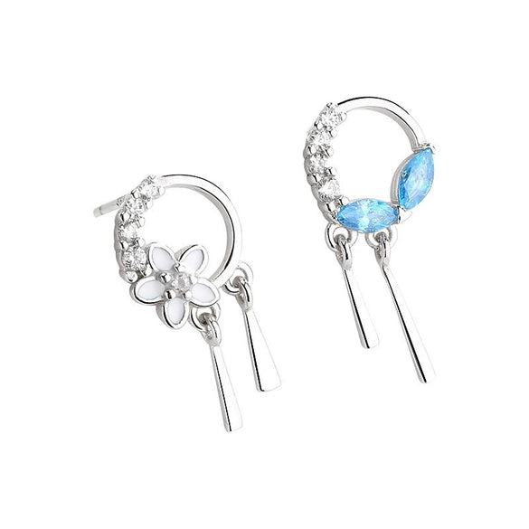 S925 Sterling Silver Flower Earrings For Women Chinese Style Simple Elegant Floral Earrings With Fine Craftsmanship