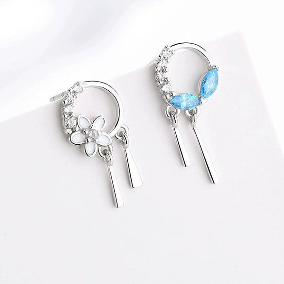 S925 Sterling Silver Flower Earrings For Women Chinese Style Simple Elegant Floral Earrings With Fine Craftsmanship