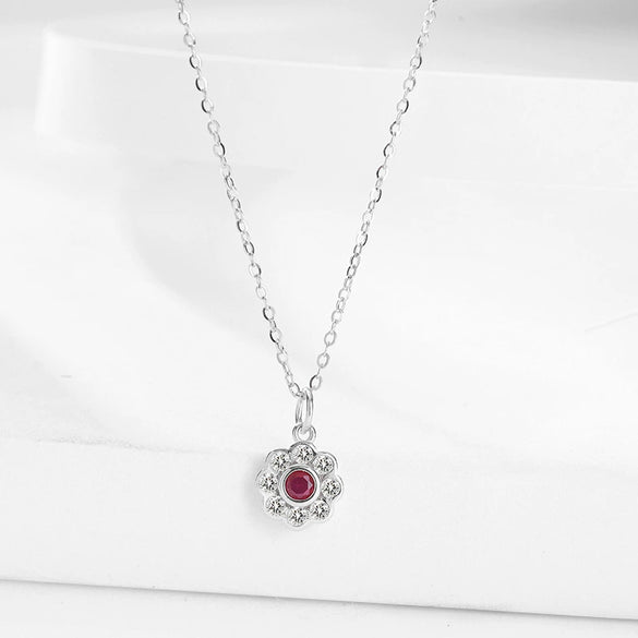 S925 Sterling Silver Flower Light Luxury Necklace Earrings