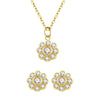 S925 Sterling Silver Flower Light Luxury Necklace Earrings