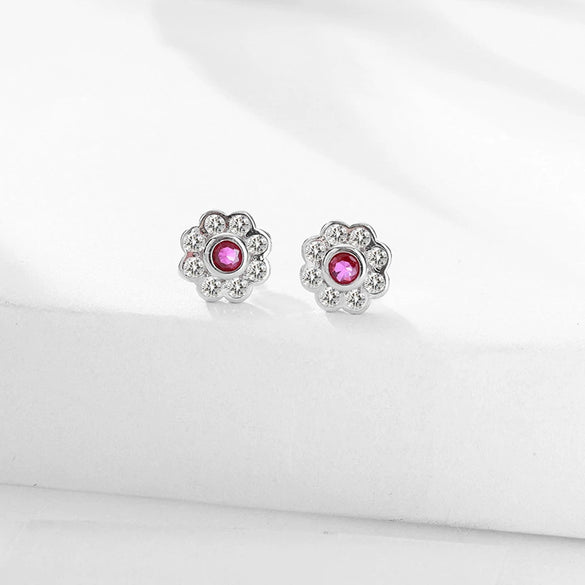 S925 Sterling Silver Flower Light Luxury Necklace Earrings