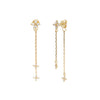 S925 Sterling Silver Flower Tassel Zircon Earrings For Women