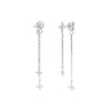 S925 Sterling Silver Flower Tassel Zircon Earrings For Women