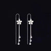 S925 Sterling Silver Flower Zircon Dangle Earrings For Women Elegant Sweet Tassel Drop Earrings Light Luxury Floral Jewelry