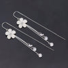 S925 Sterling Silver Flower Zircon Dangle Earrings For Women Elegant Sweet Tassel Drop Earrings Light Luxury Floral Jewelry