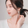 S925 Sterling Silver Flower Zircon Dangle Earrings For Women Elegant Sweet Tassel Drop Earrings Light Luxury Floral Jewelry