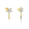 S925 Sterling Silver Flower Zirconia Earrings For Women