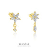 S925 Sterling Silver Flower Zirconia Earrings For Women