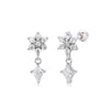 S925 Sterling Silver Flower Zirconium Electroplated Piercing Earrings For Women