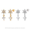 S925 Sterling Silver Flower Zirconium Electroplated Piercing Earrings For Women