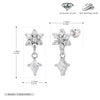 S925 Sterling Silver Flower Zirconium Electroplated Piercing Earrings For Women