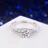 S925 Sterling Silver Four Claw Geometric Zircon Ring For Women Classic Micro Inlaid Simple Elegant Adjustable Jewelry