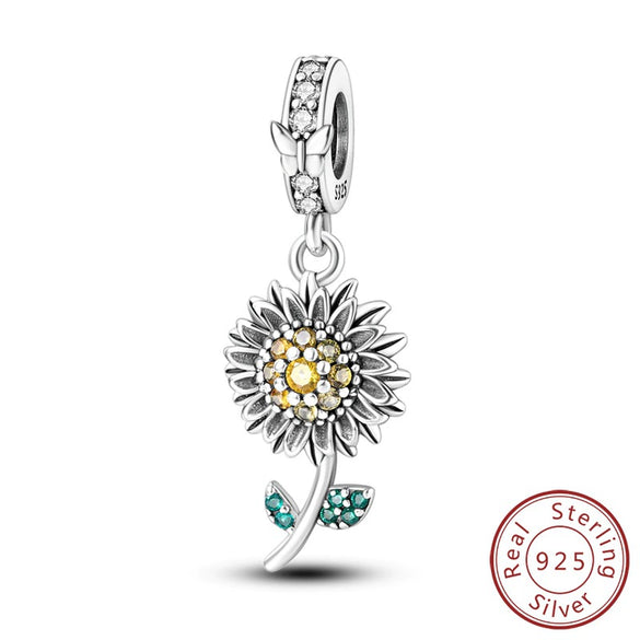 S925 Sterling Silver Four Leaf Clover Butterfly Airplane Star Charm Diy Bracelet Accessories With Dripping Oil Design