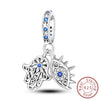 S925 Sterling Silver Four Leaf Clover Butterfly Airplane Star Charm Diy Bracelet Accessories With Dripping Oil Design