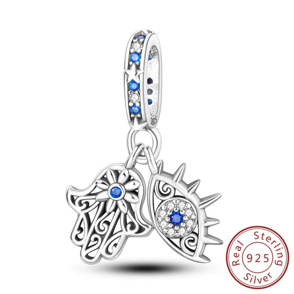 S925 Sterling Silver Four Leaf Clover Butterfly Airplane Star Charm Diy Bracelet Accessories With Dripping Oil Design