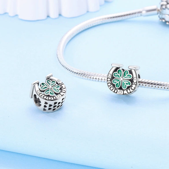 S925 Sterling Silver Four Leaf Clover Butterfly Airplane Star Charm Diy Bracelet Accessories With Dripping Oil Design