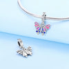 S925 Sterling Silver Four Leaf Clover Butterfly Airplane Star Charm Diy Bracelet Accessories With Dripping Oil Design