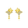 S925 Sterling Silver Four Mans Star Women's Earrings Electroplated Platinum 18K Gold Light Luxury Style
