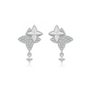 S925 Sterling Silver Four Mans Star Women's Earrings Electroplated Platinum 18K Gold Light Luxury Style